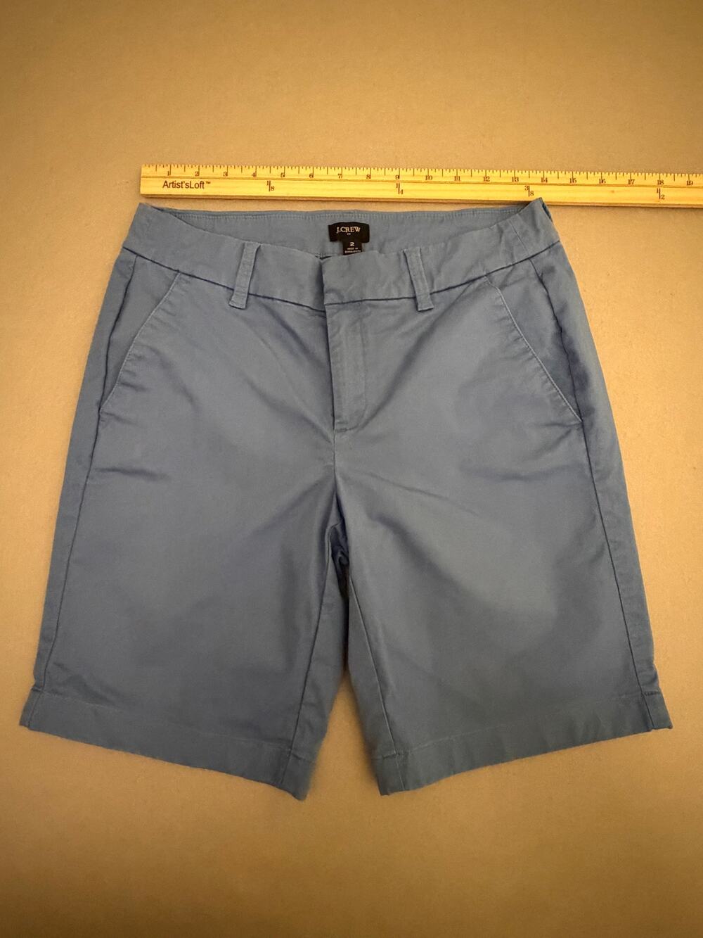 J.Crew Blue Chino Bermuda Shorts Women’s 2 Cotton Stretch